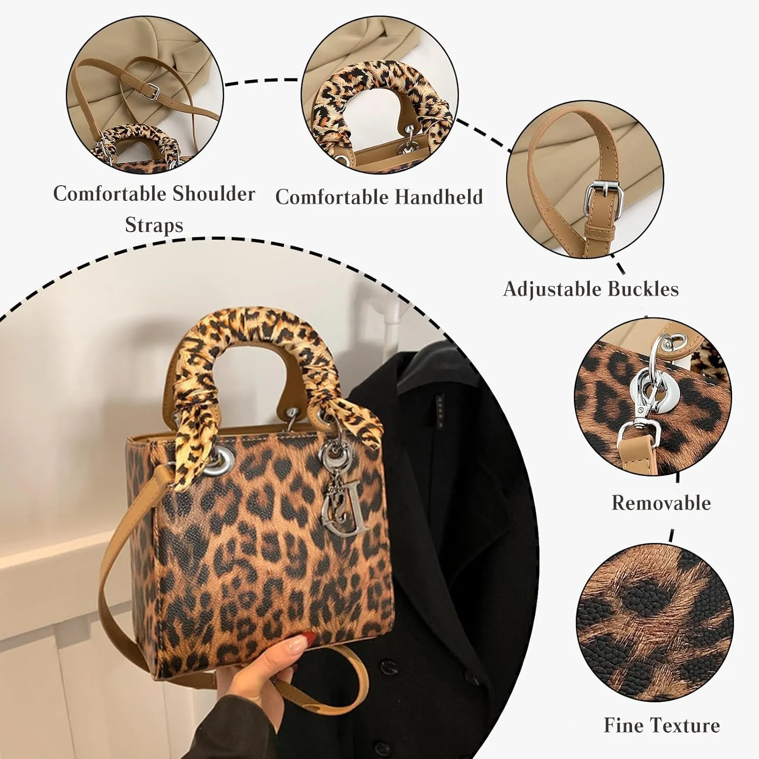 Leopard Print Handbag - Women's PU Leather Crossbody Bag, Waterproof, Fashion Messenger & Satchel Bag