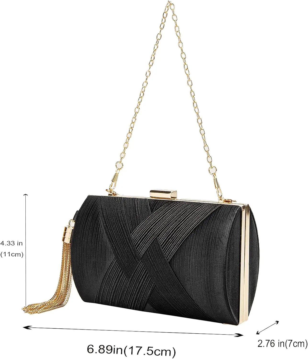 LETODE Women's Elegant Tassel Pendant Silk Evening Bag Clutch Purse for Bride Wedding Prom Night Out Party