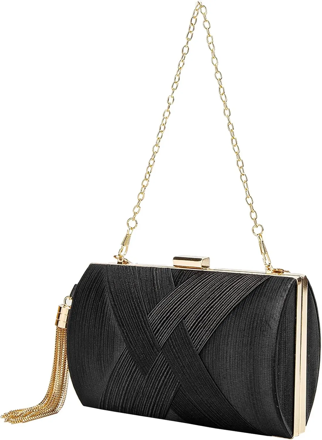 LETODE Women's Elegant Tassel Pendant Silk Evening Bag Clutch Purse for Bride Wedding Prom Night Out Party