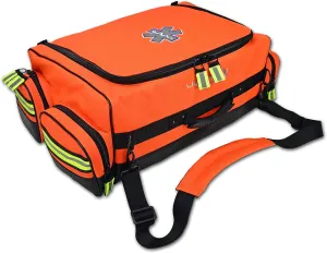 Lightning X Products Modular X-Tuff Oxygen Trauma Bag with Zip-Out Cylinder Pocket & Removable Pouches - Florescent Orange