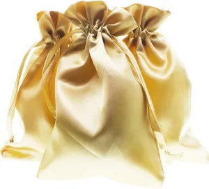 Linen and Bags 6" x 9" Gold Satin Bags, Jewelry Bags, Wedding Favor Drawstring Bags Baby Shower Bags 50 per Pack