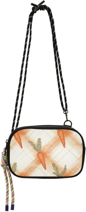 linqin Carrot Orange Plaids Womens Crossbody Bags Trendy Shoulder Bags with Adjustable Strap for for Women Hiking
