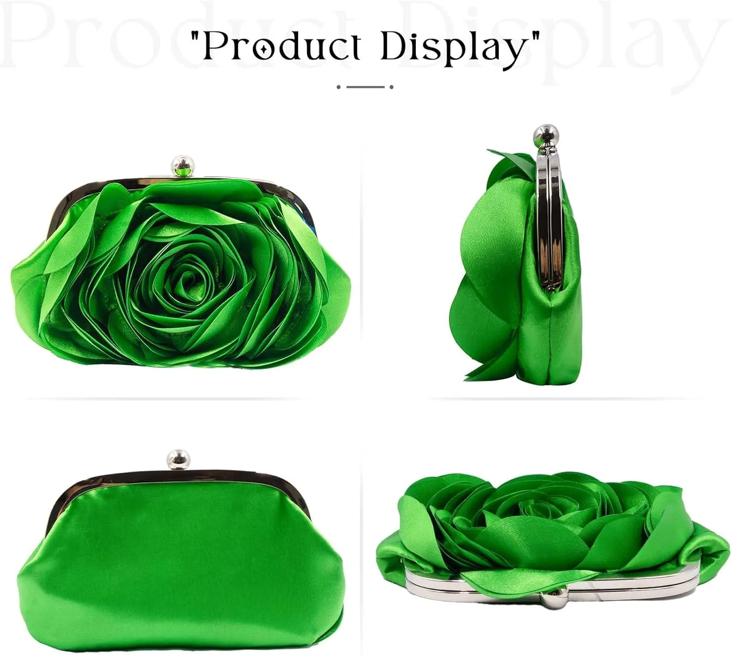 Little Floral Clutch Purse for Women - Elegant Rose Petal Evening Bag with Detachable Chain for Wedding, Gala, Prom