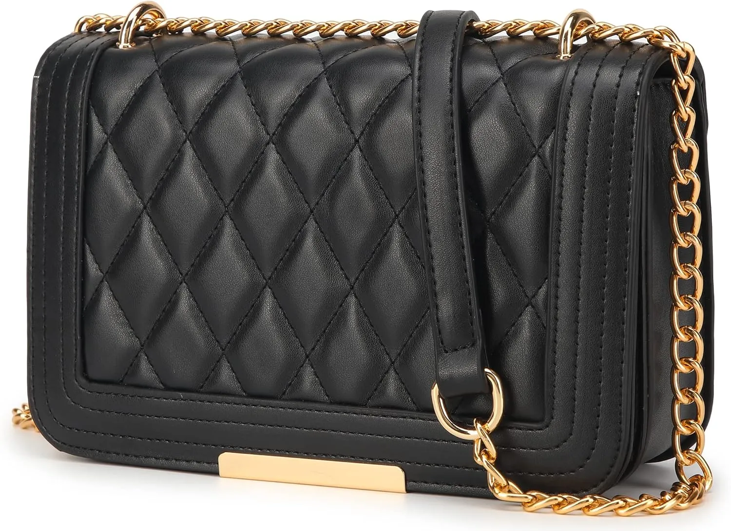 lola mae Crossbody Bags for Women Fashion Quilted Shoulder purse with Convertible Chain Strap Classic Satchel Handbag