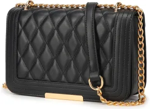lola mae Crossbody Bags for Women Fashion Quilted Shoulder purse with Convertible Chain Strap Classic Satchel Handbag