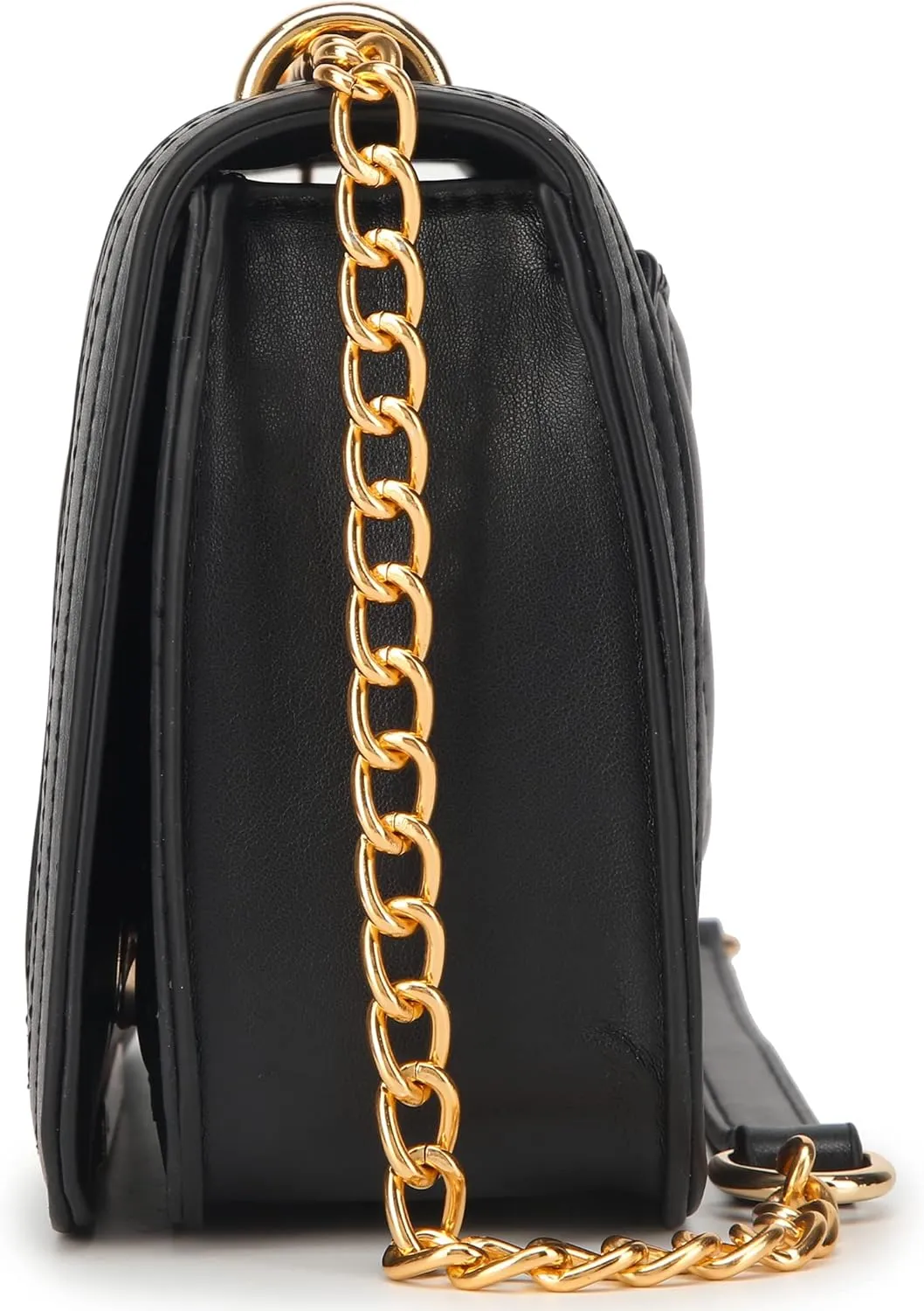 lola mae Crossbody Bags for Women Fashion Quilted Shoulder purse with Convertible Chain Strap Classic Satchel Handbag
