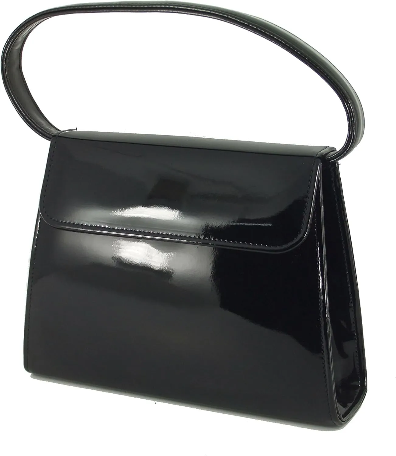 LONI Clutch Handbag Purse for Women | Shoulder & Top-Handle Grab Handbag | Patent leather Bag for Wedding & Prom