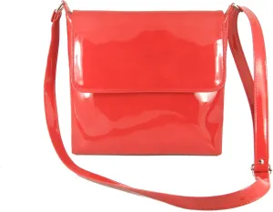 LONI Womens Cool Faux Patent Leather Cross-Body Shoulder Bag Handbag Medium Size