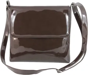LONI Womens Cool Faux Patent Leather Cross-Body Shoulder Bag Handbag Medium Size