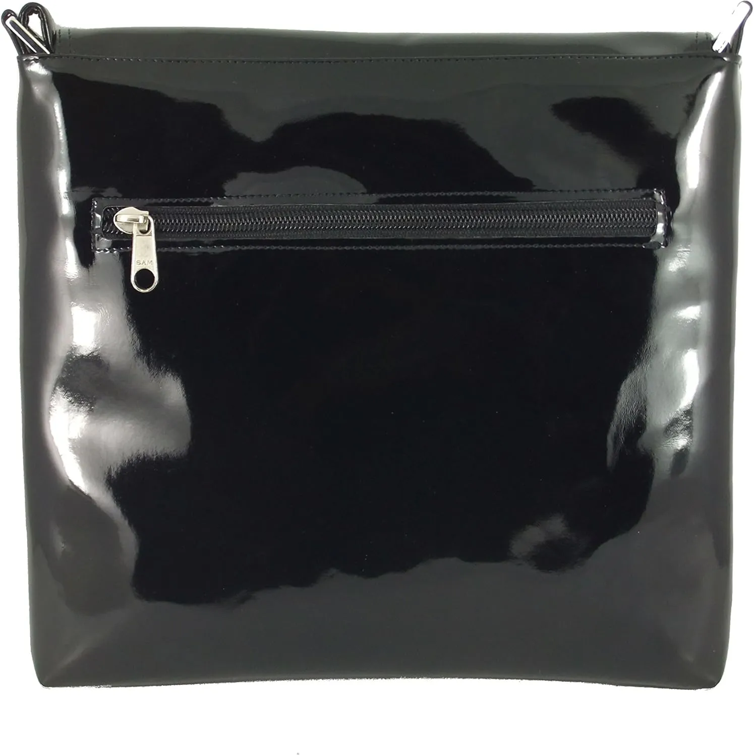 LONI Womens Cool Faux Patent Leather Cross-Body Shoulder Bag Handbag Medium Size