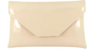 LONI Womens Stylish Large Envelope Patent Clutch Bag/Shoulder Bag Wedding Party Prom Bag