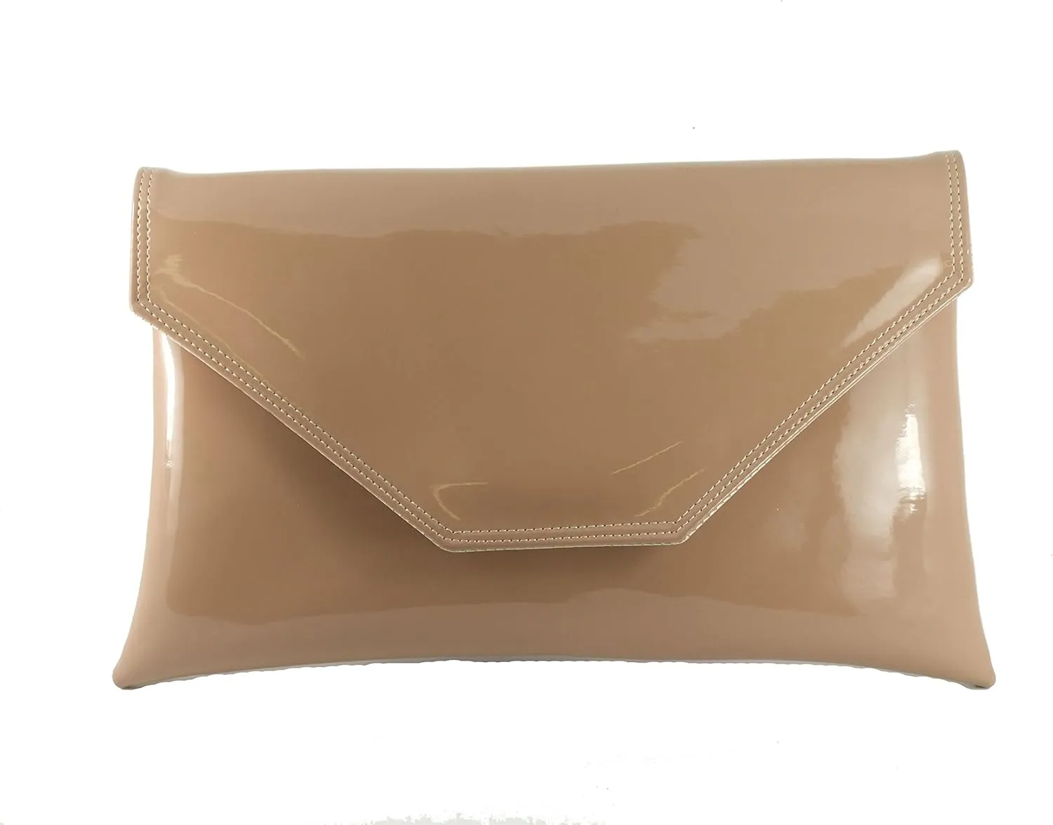 LONI Womens Stylish Large Envelope Patent Clutch Bag/Shoulder Bag Wedding Party Prom Bag