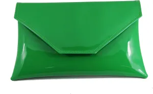 LONI Womens Stylish Large Envelope Patent Clutch Bag/Shoulder Bag Wedding Party Prom Bag