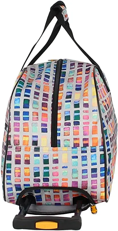 Lucas Designer Carry On Luggage Collection - Lightweight Pattern 22 Inch Duffel Bag- Weekender Overnight Business Travel Suitcase with 2- Rolling Spinner Wheels (CREAM, 22in)
