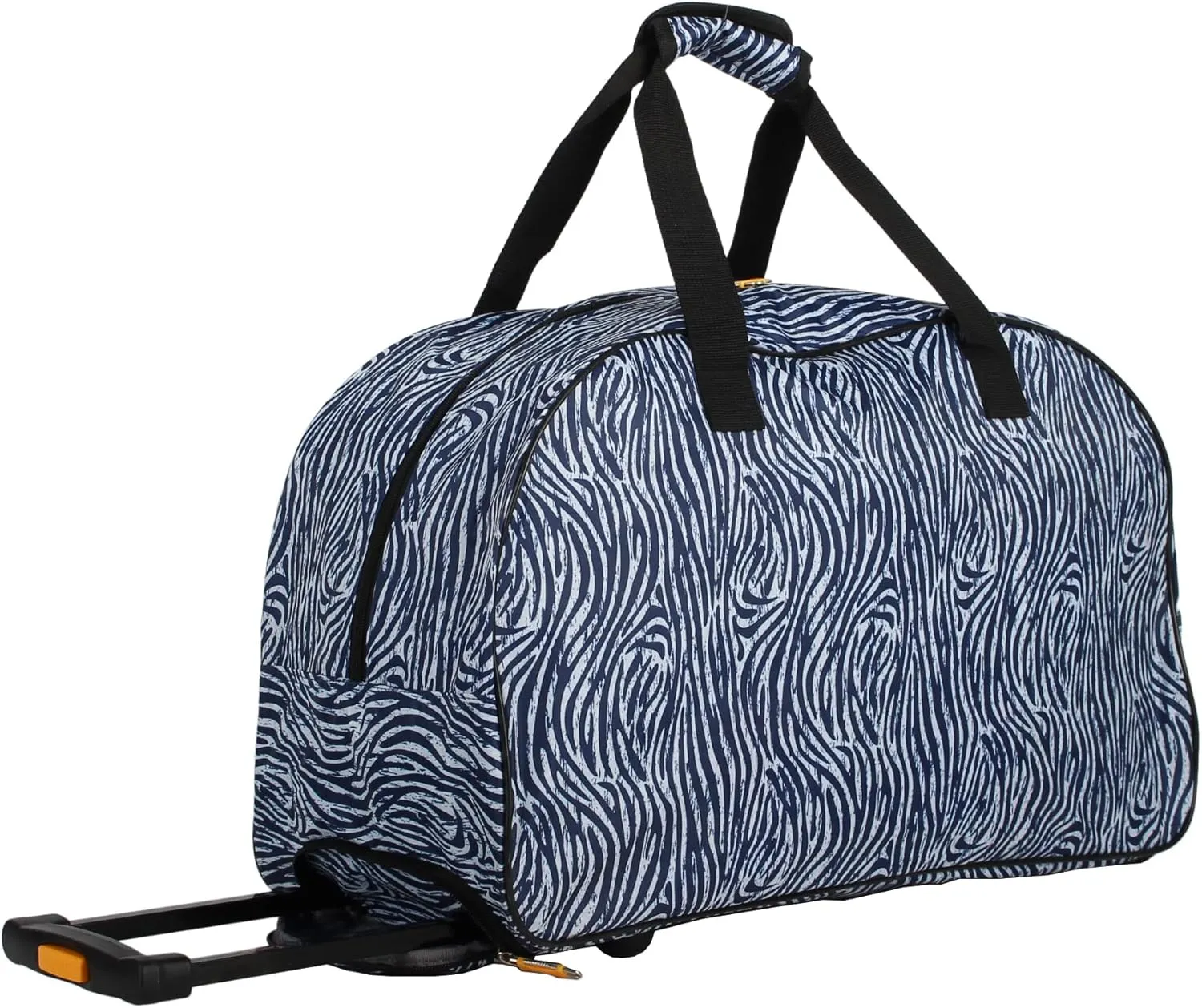 LUCAS Designer Carry On Luggage Collection - Lightweight Pattern 22 Inch Duffel Bag- Weekender Overnight Business Travel Suitcase with 2- Rolling Spinner Wheels (ZEBRA BLACK, 22in)