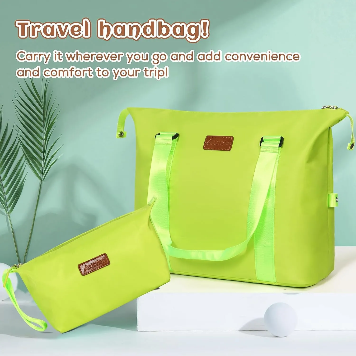 Luggage Set 3 Piece Luggage Set ABS hardshell Spinner Wheels Luggage Carry on Suitcase with Weekender bag & Toiletry bag（Lime）
