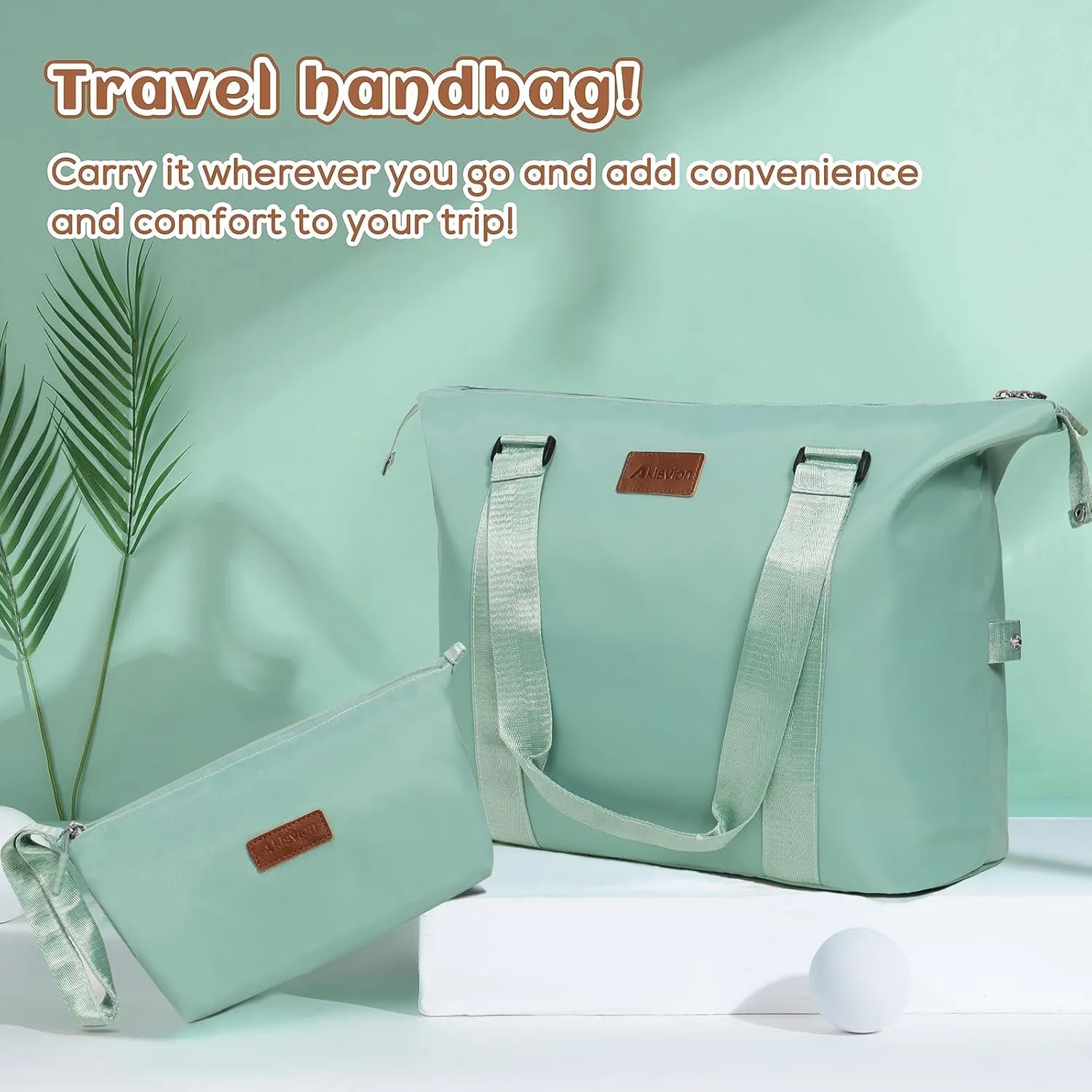 Luggage Set 3 Piece Luggage Set ABS hardshell Spinner Wheels Luggage Carry on Suitcase with Weekender bag & Toiletry bag（Mint Green