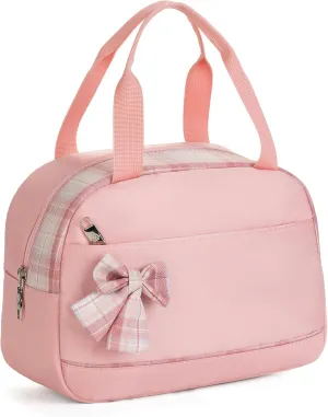 Lunch Bag for Women Men Cute Tote Bags Reusable Insulated Beach Box Case Large Capacity Cooler Purse for Work Picnic Travel Office Camping Handbag School Bookbag for Girls,Teen,College,Student Pink