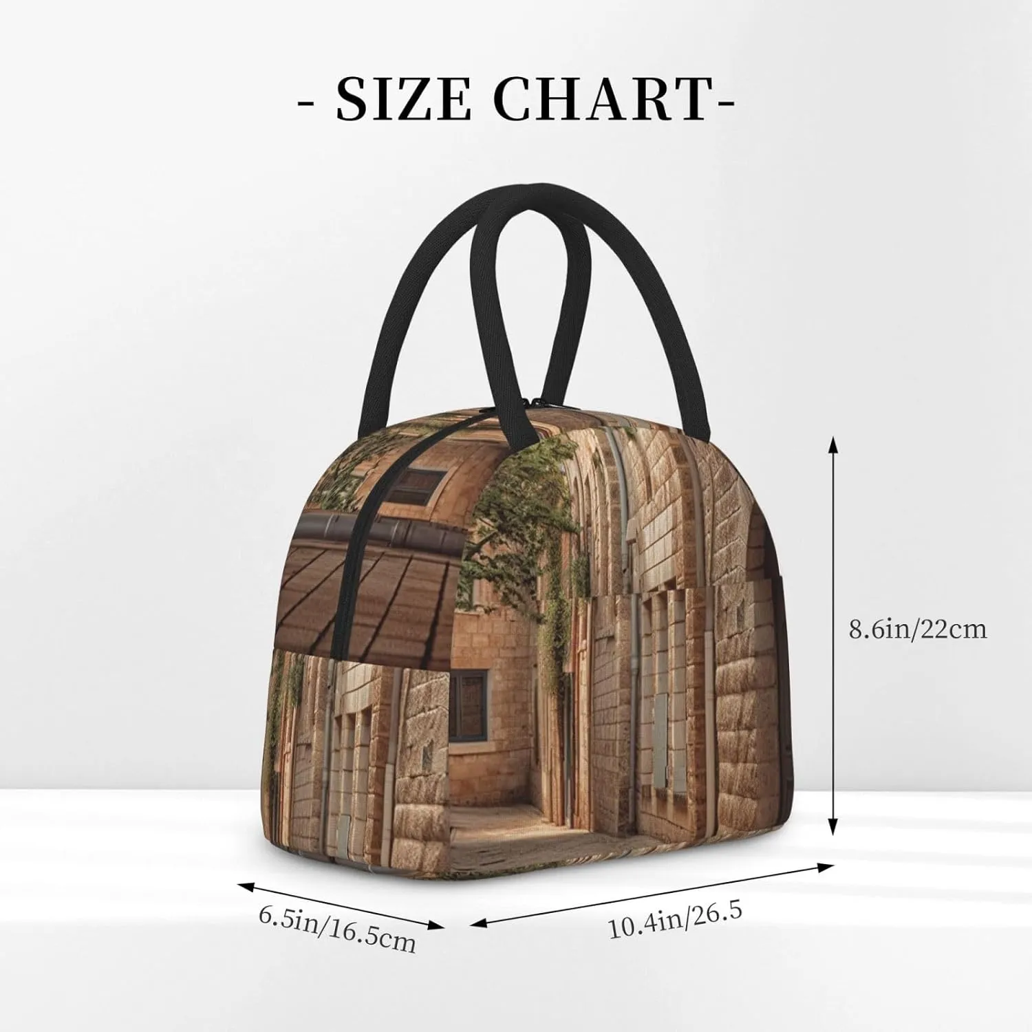 Lunch Bag Lunch Box for Women Men Reusable Insulated Lunch Tote Bag Architecture Streets Houses Leakproof Cooler Bag Portable Cooler Lunch Container for Picnic Travel