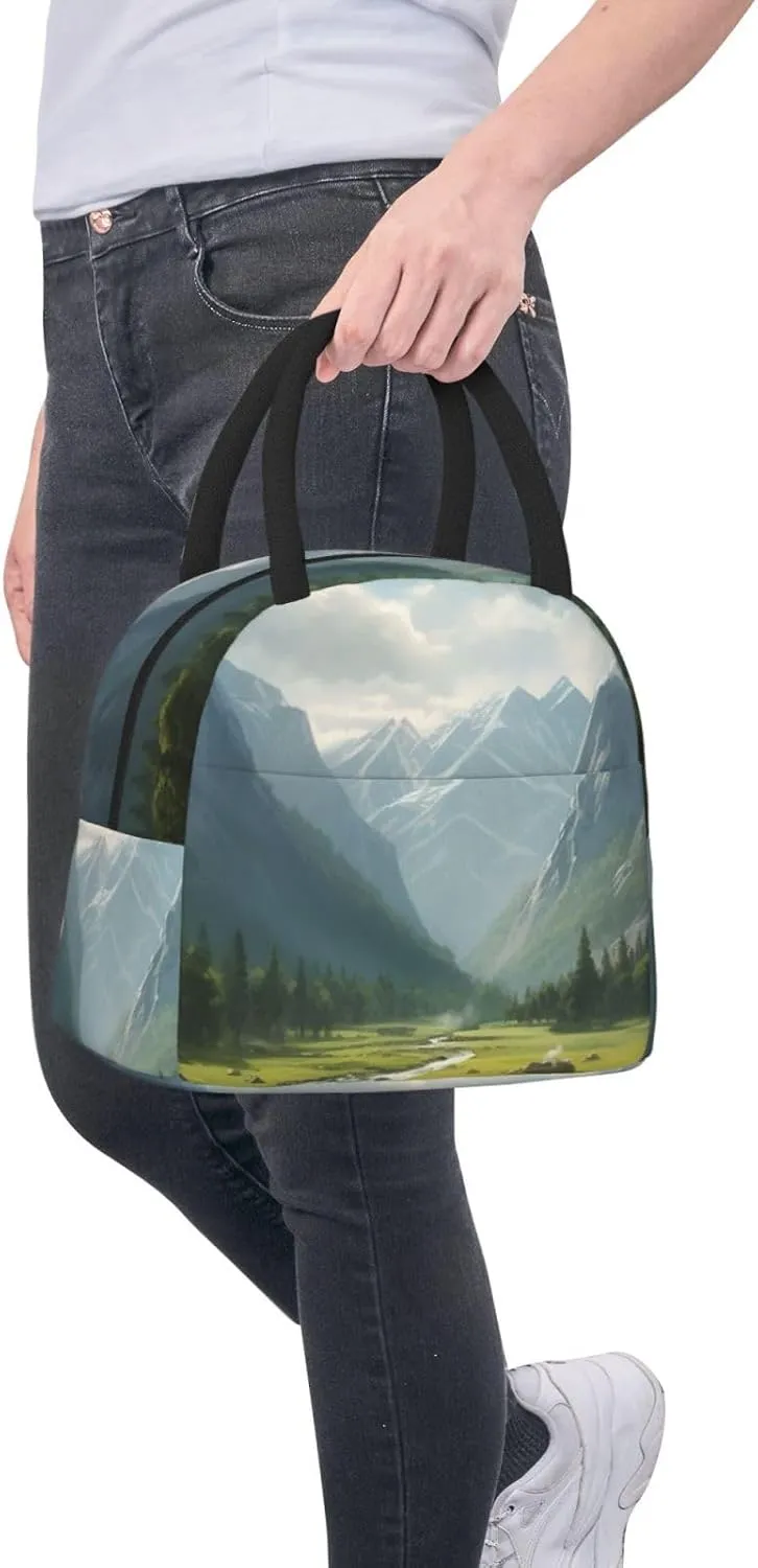 Lunch Bag Lunch Box for Women Men Reusable Insulated Lunch Tote Bag Valley Leakproof Cooler Bag Portable Cooler Lunch Container for Picnic Travel