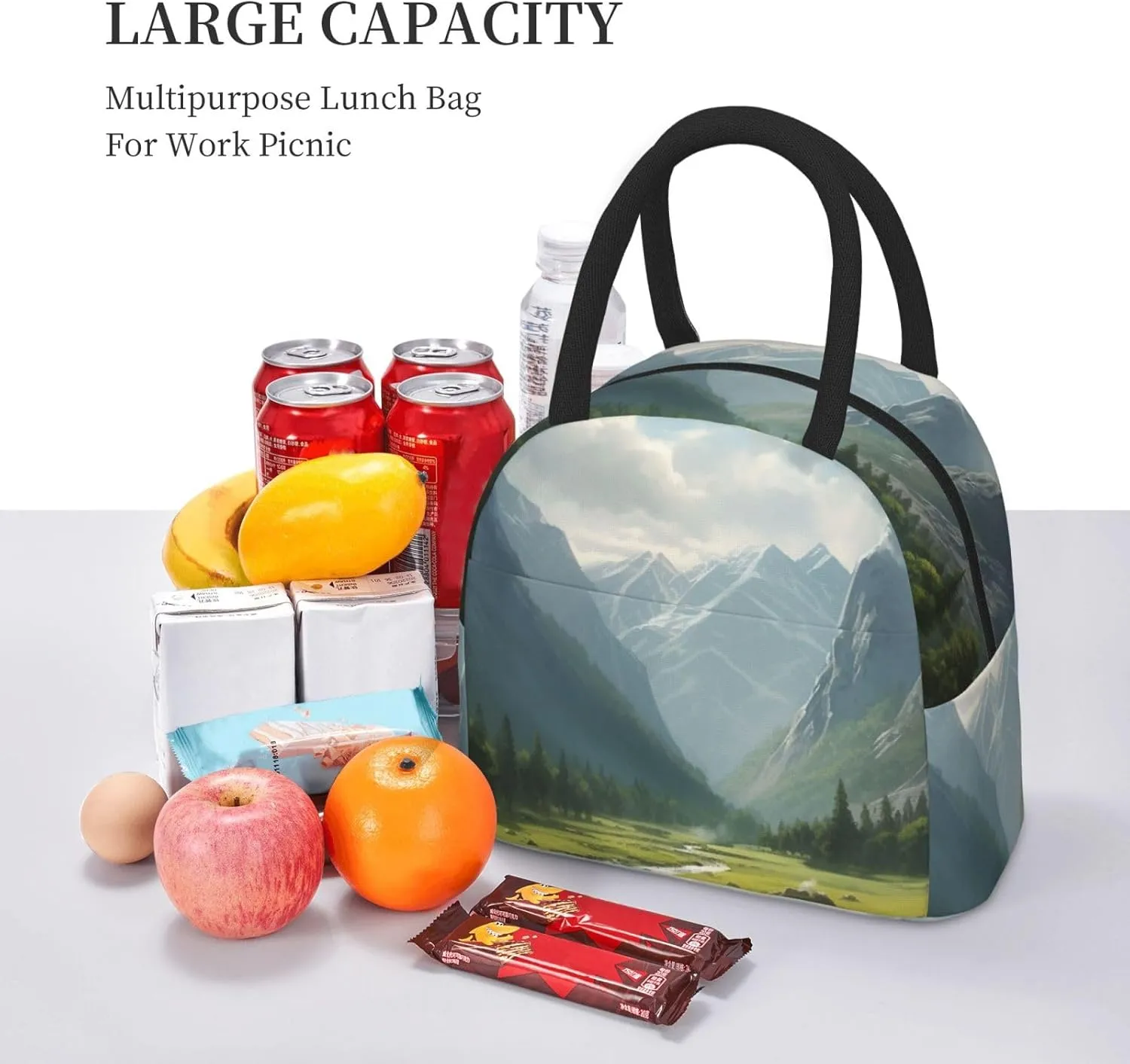 Lunch Bag Lunch Box for Women Men Reusable Insulated Lunch Tote Bag Valley Leakproof Cooler Bag Portable Cooler Lunch Container for Picnic Travel