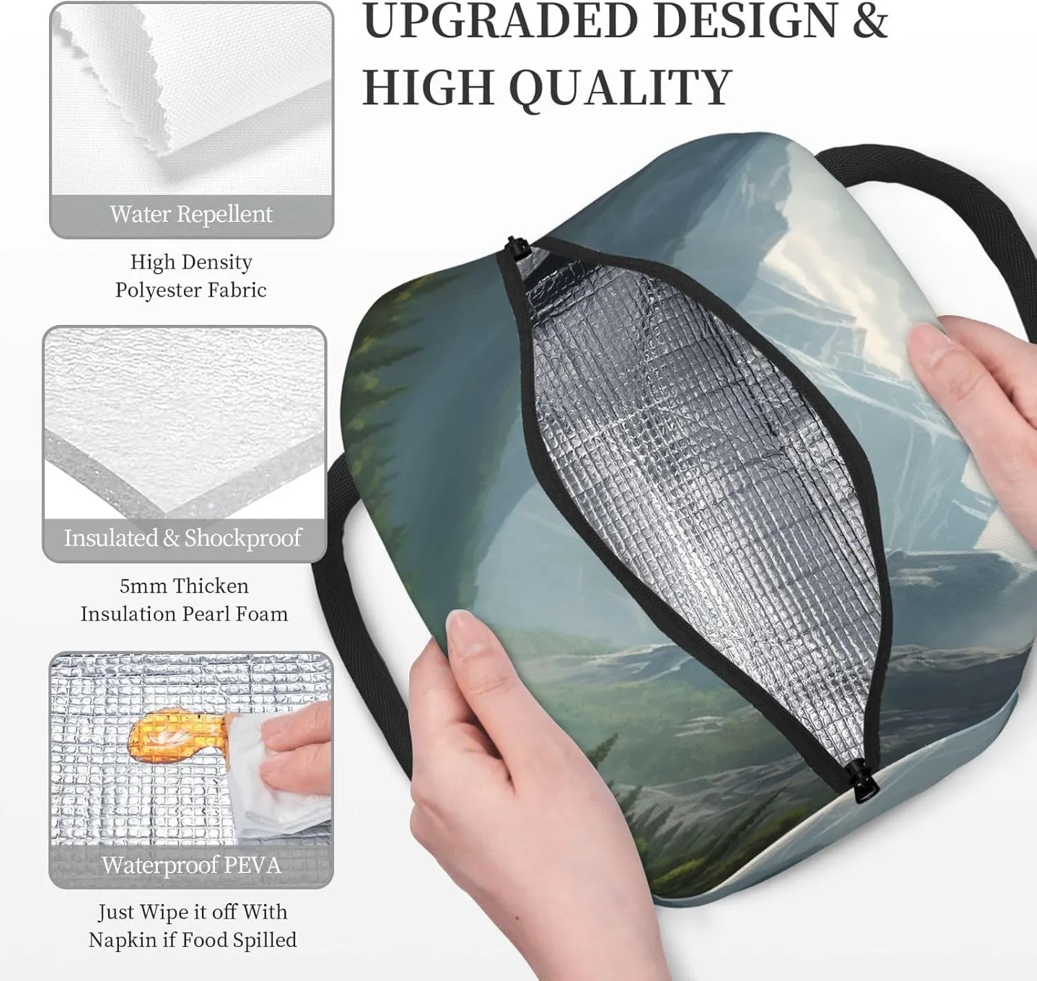 Lunch Bag Lunch Box for Women Men Reusable Insulated Lunch Tote Bag Valley Leakproof Cooler Bag Portable Cooler Lunch Container for Picnic Travel
