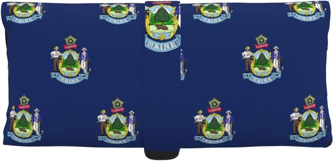 Maine State Flag Sunglasses Holder Soft Slim Travel Eyeglass Case For Men And Women