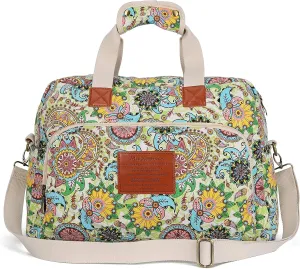 Malirona Canvas Overnight Bag Women Weekender Bag Carry On Travel Duffel Bag Floral
