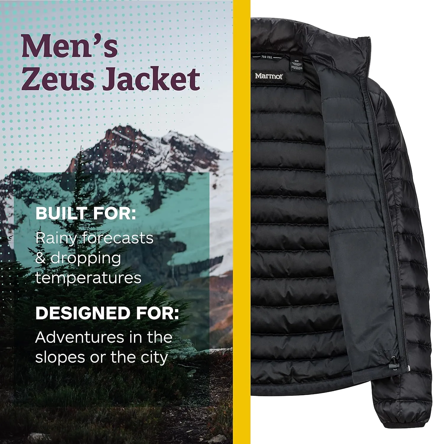 MARMOT Men's Zeus Jacket - 700-Fill Insulated, Water-Resistant, Lightweight Puffer