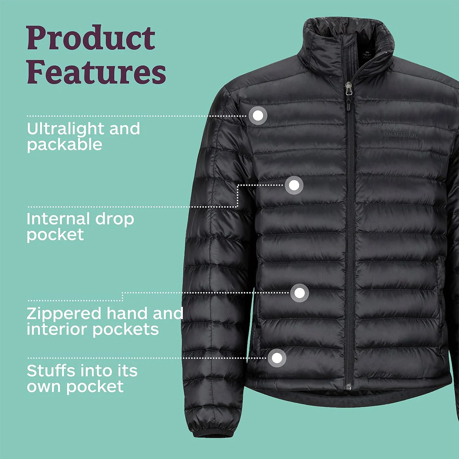 MARMOT Men's Zeus Jacket - 700-Fill Insulated, Water-Resistant, Lightweight Puffer