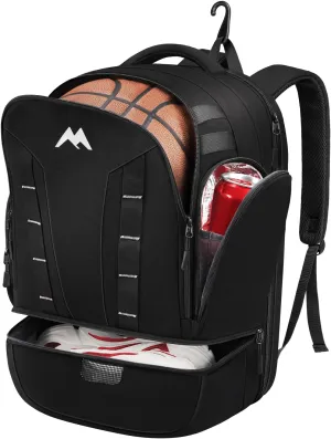 MATEIN Basketball Backpack for Boys, Youth Basketball Bag with Insulated Pockets & Fence Hook, Soccer Equipment Bags with Ball & Shoes Compartment, Padded 15.6 Inch TSA Laptop Backpack for Sports Gym