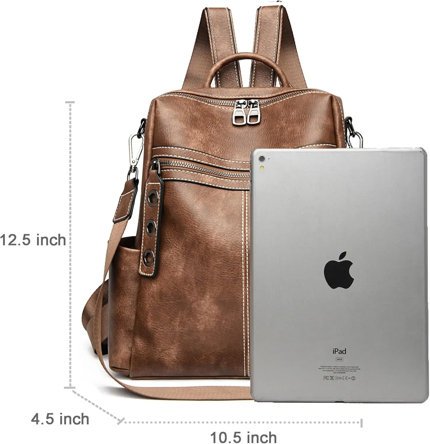 Maxoner Backpack Purse for Women Fashion Genuine Leather Convertible Shoulder Handbag Travel Bag Satchel Rucksack Ladies Bag