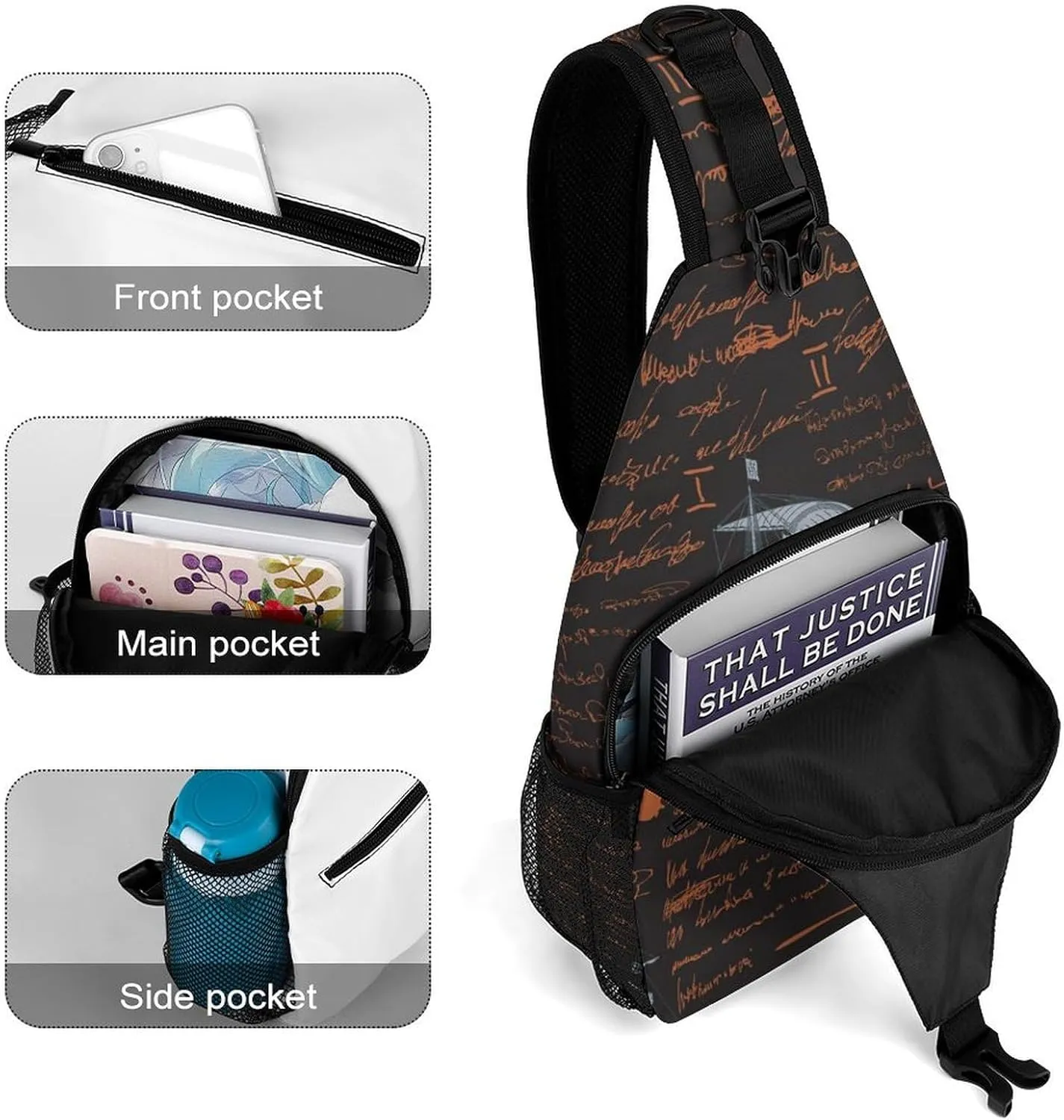 Medieval-nautical-style Crossbody Backpack For Men Women, Chest Bag Shoulder Bag, Travel Daypack Sling Backpack