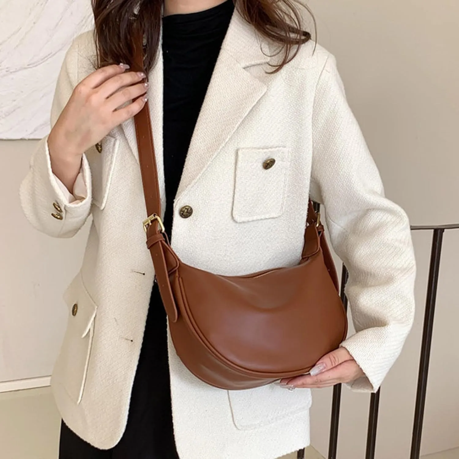Medium Hobo Bags for Women Top Handle Satchel Shoulder Purse Bucket Handbag Unisex Hobo