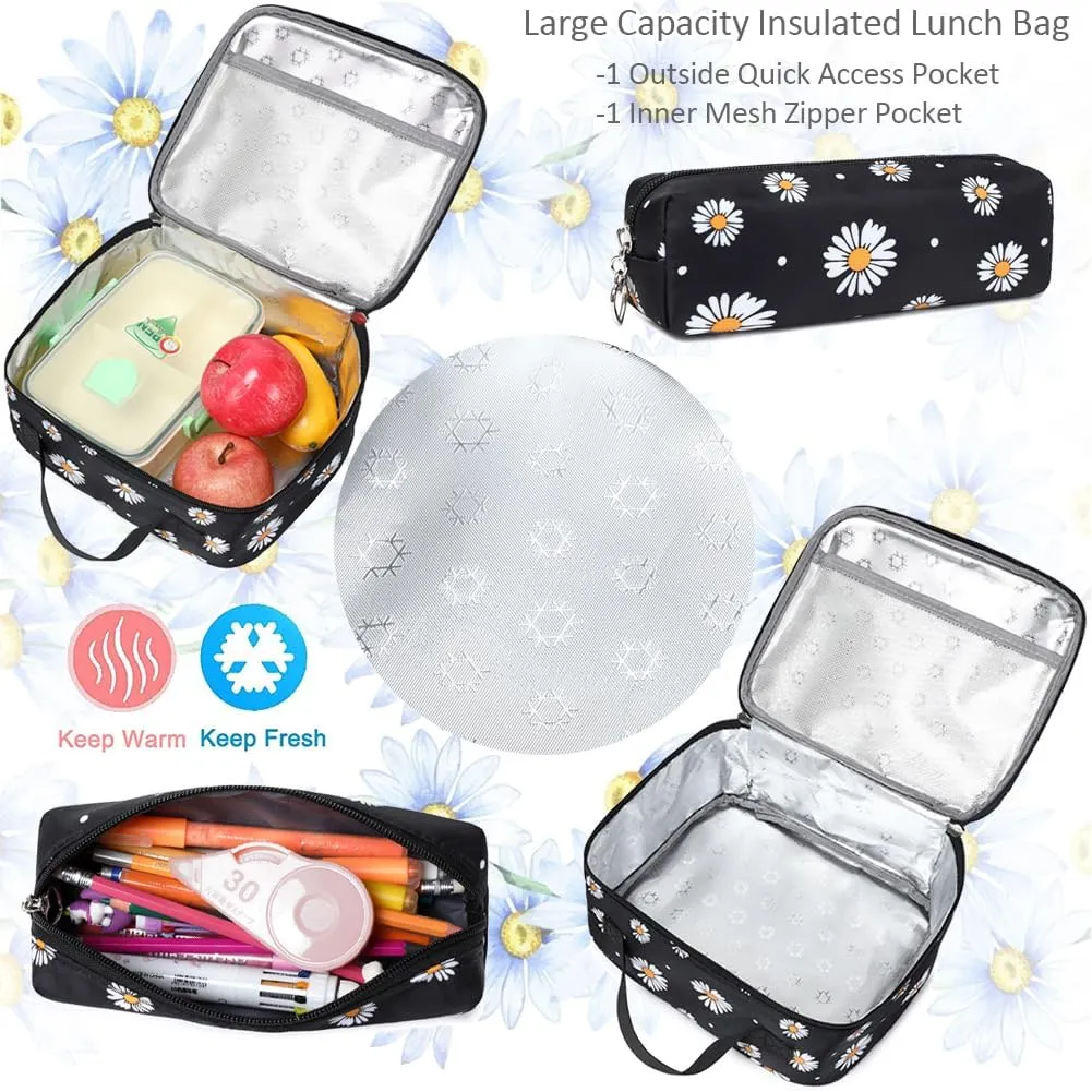 Meisohua Girls Backpack with Lunch Box 3 in 1 Set Kids Backpack for Girls Preschool Kindergarten Elementary School Backpack