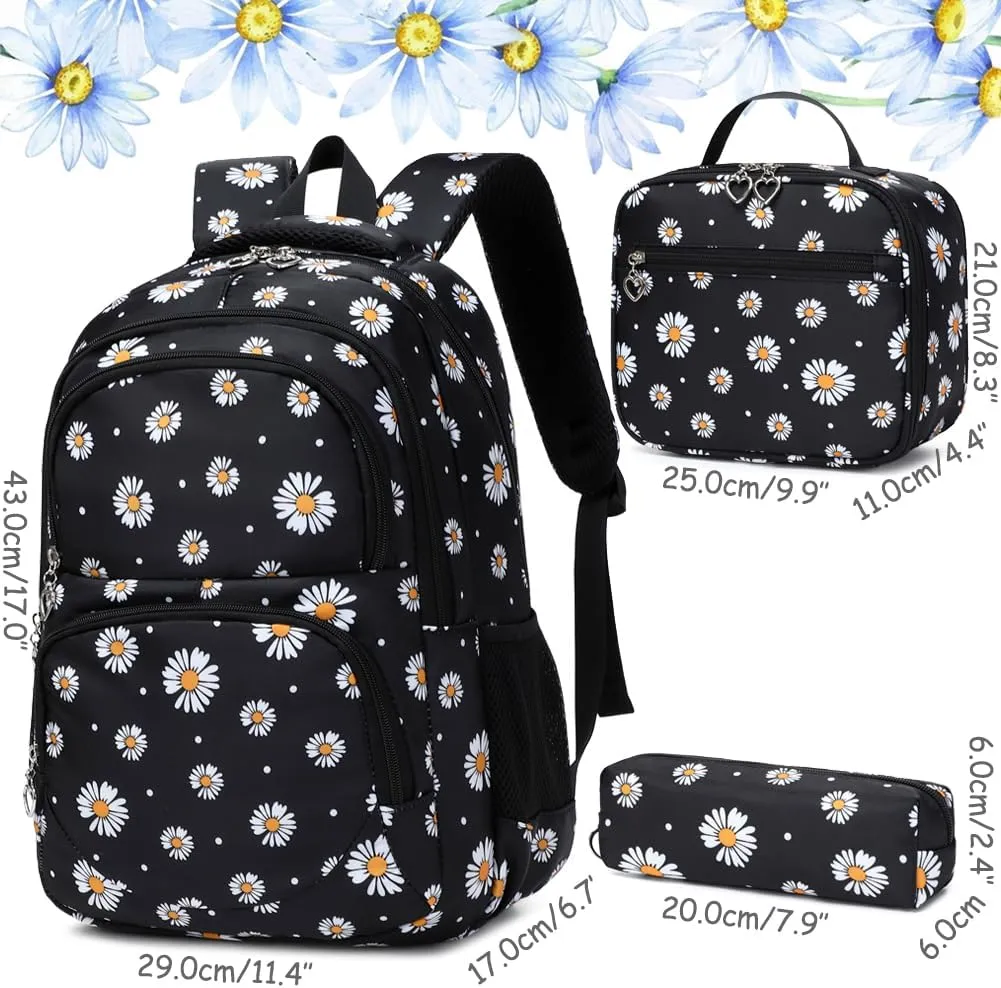 Meisohua Girls Backpack with Lunch Box 3 in 1 Set Kids Backpack for Girls Preschool Kindergarten Elementary School Backpack