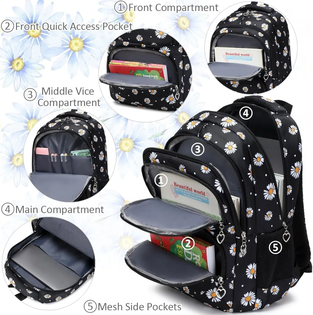 Meisohua Girls Backpack with Lunch Box 3 in 1 Set Kids Backpack for Girls Preschool Kindergarten Elementary School Backpack