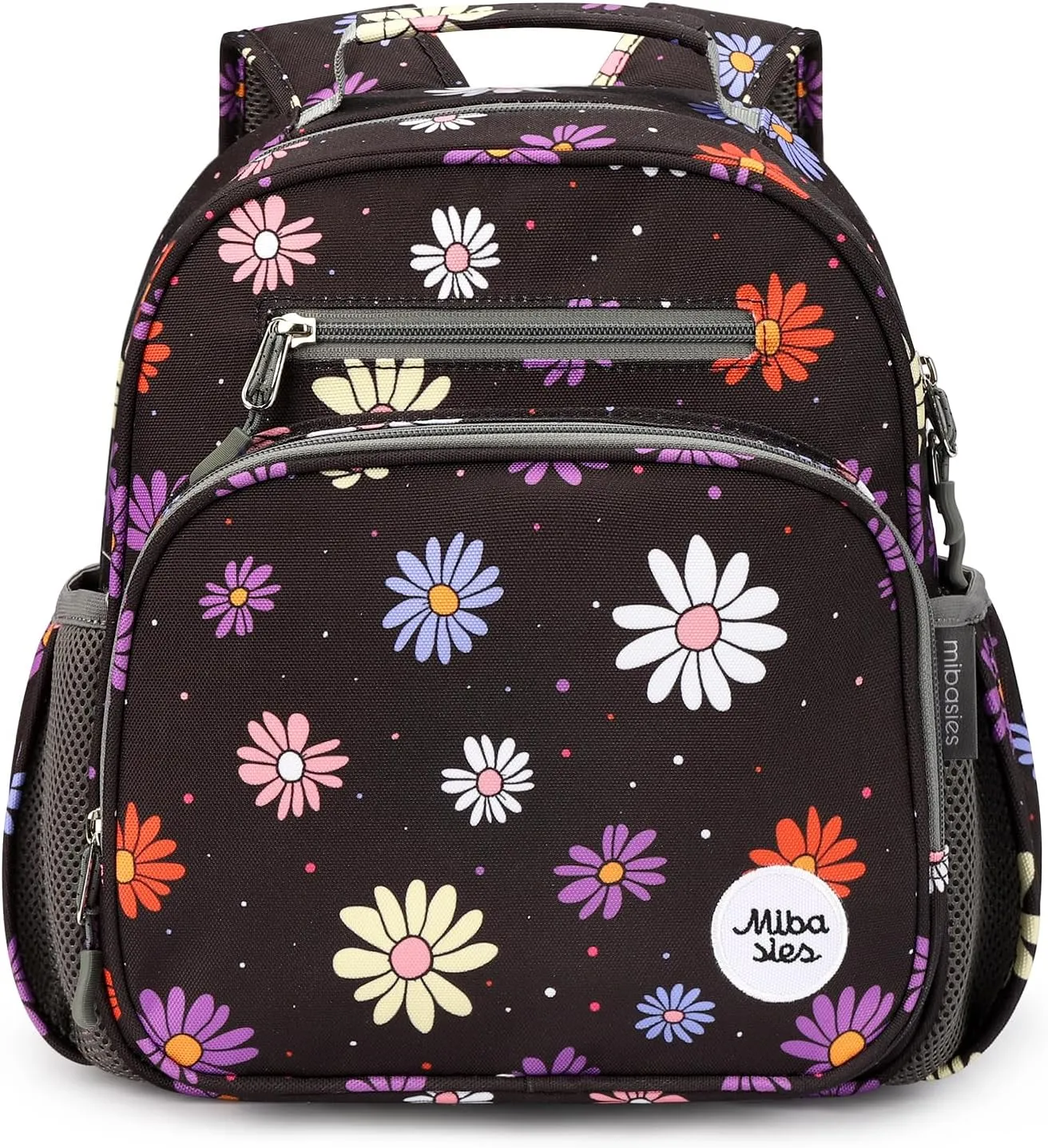 mibasies Toddler Backpack for Girls 2-4: Preschool Kindergarten Backpack - Cute Kids Backpacks for Girls - Daisy Black