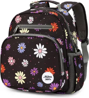 mibasies Toddler Backpack for Girls 2-4: Preschool Kindergarten Backpack - Cute Kids Backpacks for Girls - Daisy Black