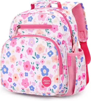 mibasies Toddler Backpack for Girls 2-4: Preschool Kindergarten Backpack - Cute Kids Backpacks for Girls - Floral Pink