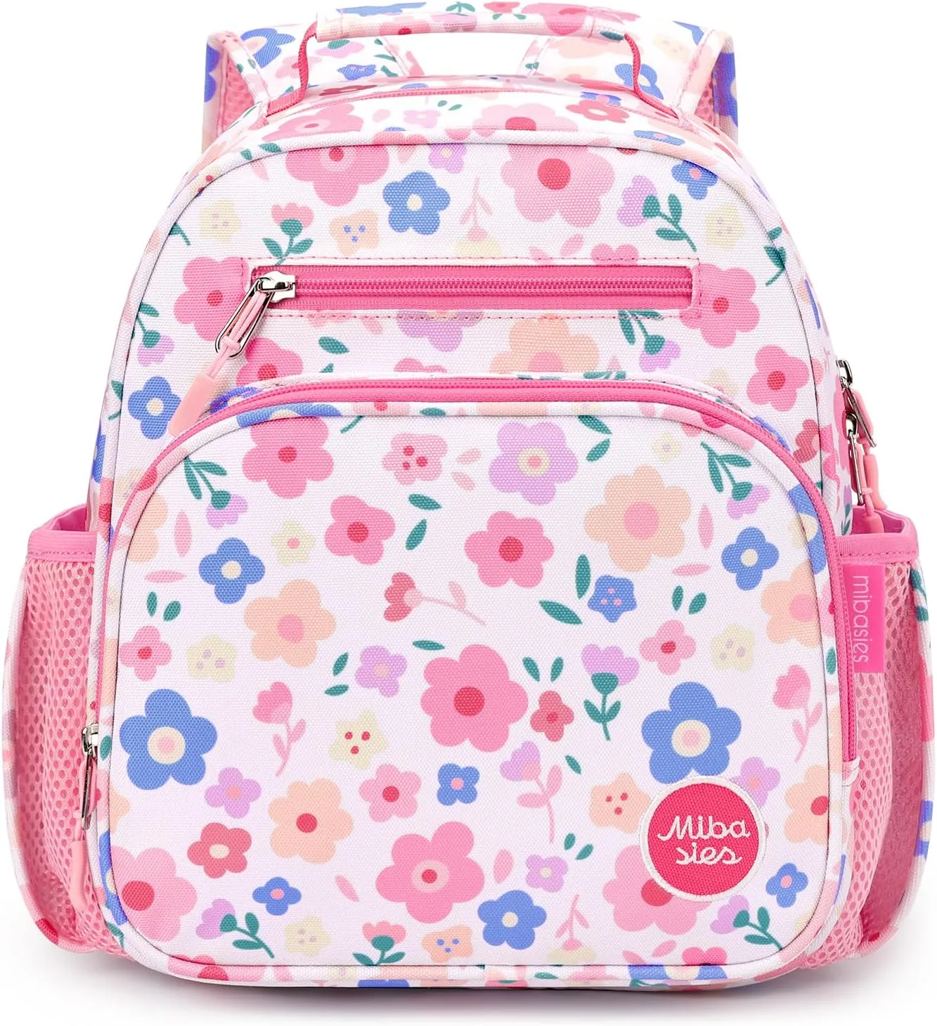 mibasies Toddler Backpack for Girls 2-4: Preschool Kindergarten Backpack - Cute Kids Backpacks for Girls - Floral Pink