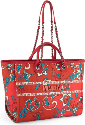 Milan Chiva Tote Bags for Women Floral Top-handle Purse