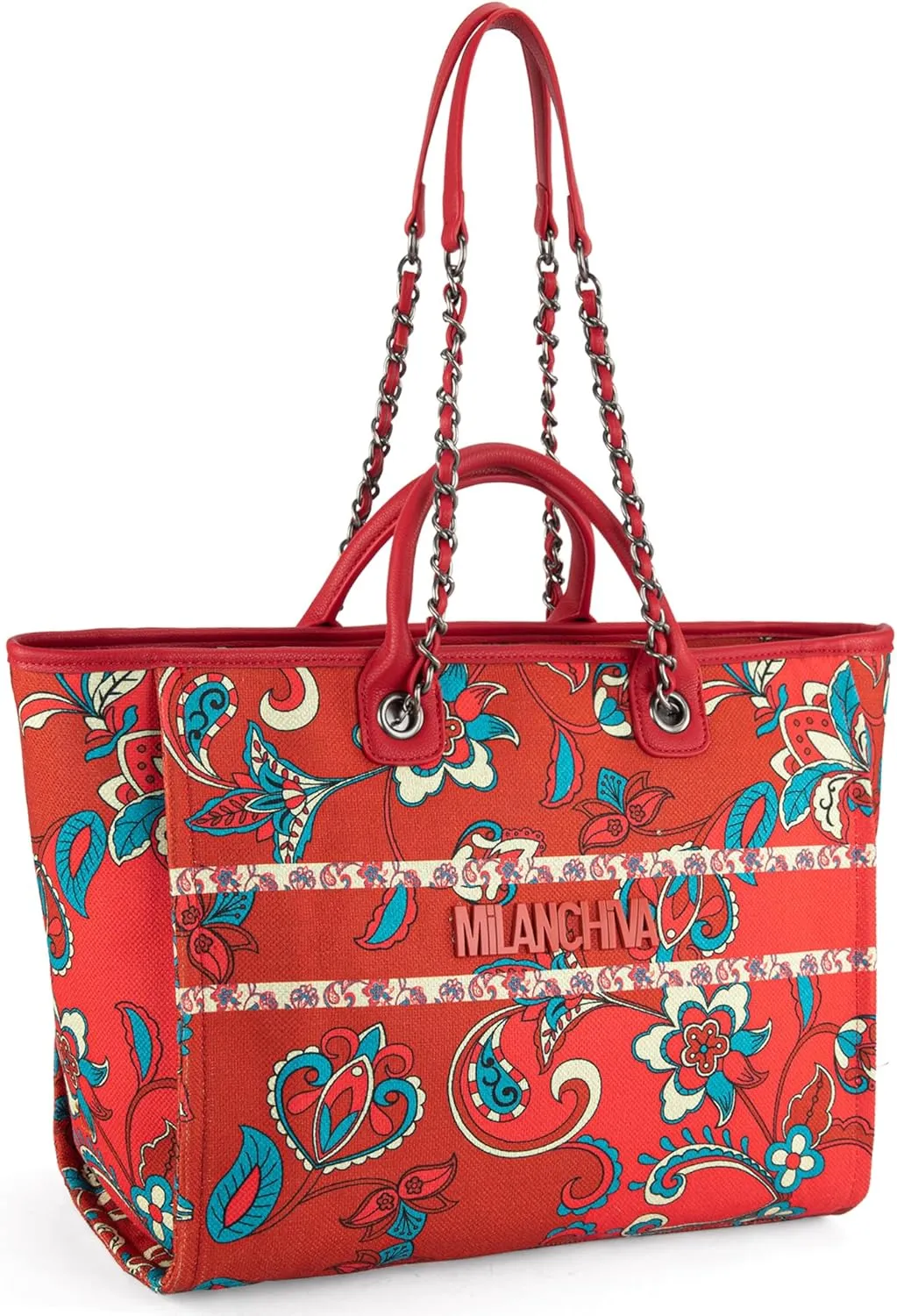 Milan Chiva Tote Bags for Women Floral Top-handle Purse