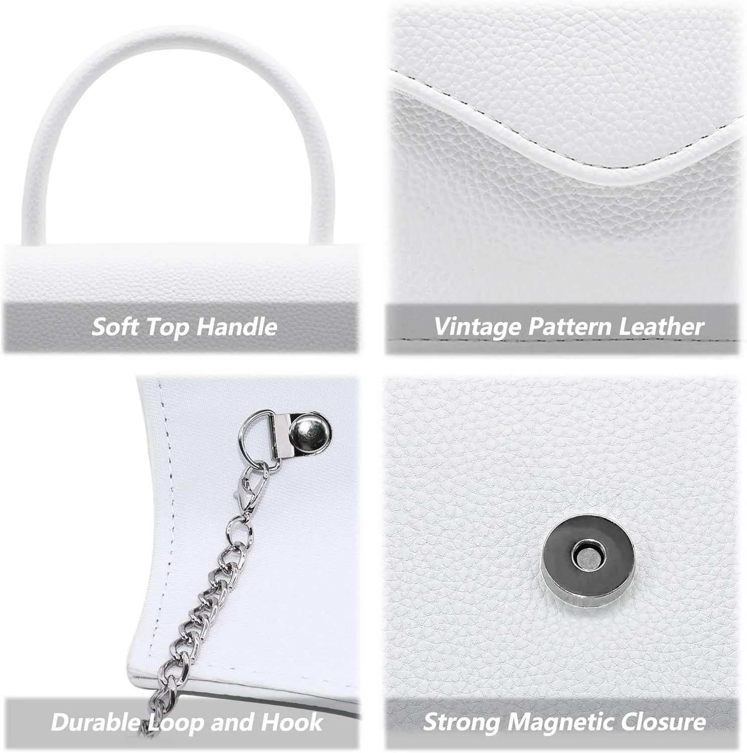 Milisente Women's Evening Bag Bridal Party Clutch Purses Cocktail Prom Handbags with Patent Leather