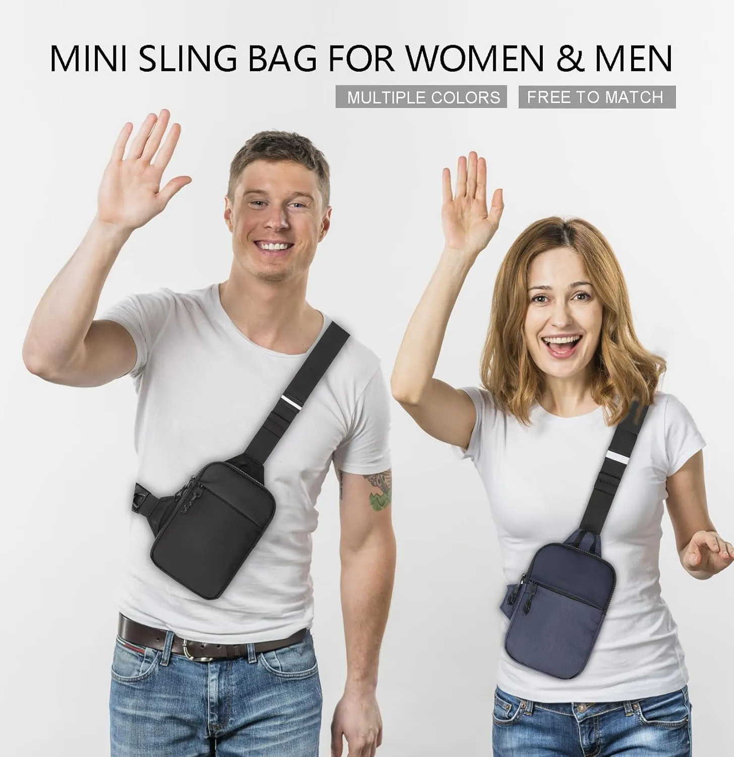 Mini Sling Bag for Men Women, Crossbody Waterproof Trendy Shoulder Cell Phone Chest Bag for Travel Work Gym