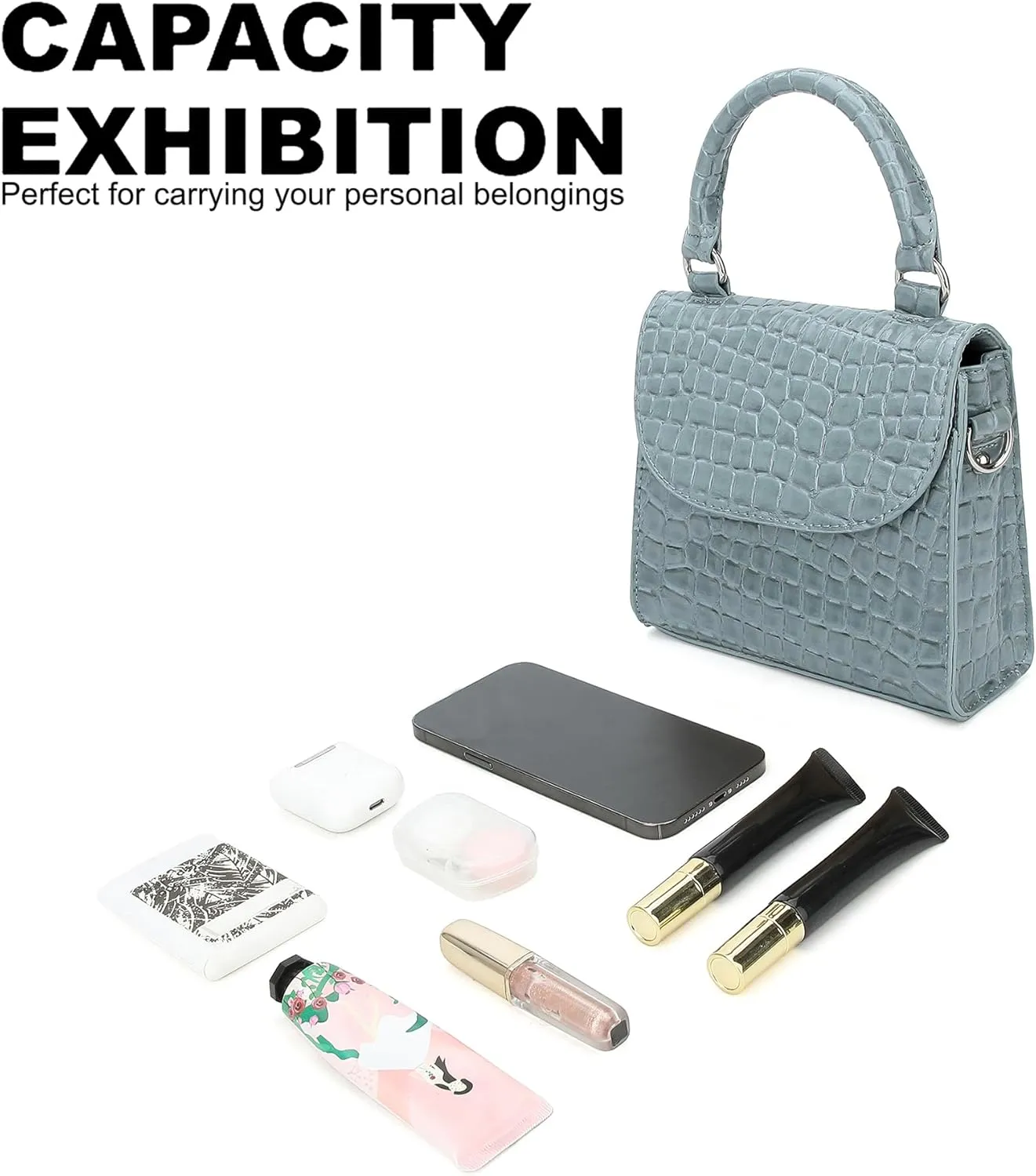Mini Top Handle Bag for Women Faux Leather Small Crossbody Purse Girls Tote Handbags