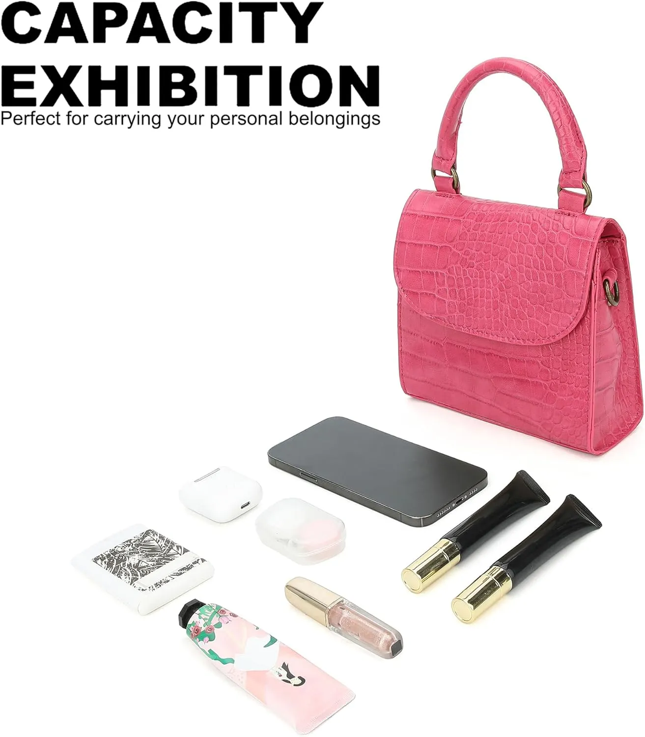 Mini Top Handle Bag for Women Faux Leather Small Crossbody Purse Girls Tote Handbags