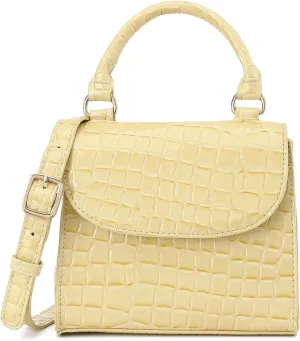 Mini Top Handle Bag for Women Faux Leather Small Crossbody Purse Girls Tote Handbags