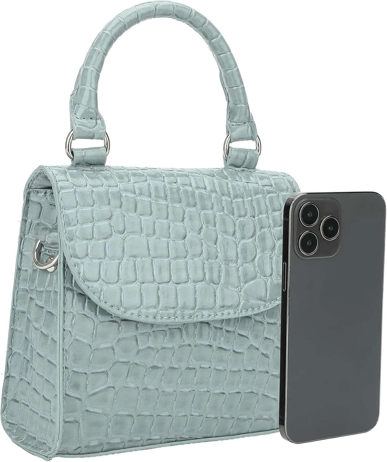Mini Top Handle Bag for Women Faux Leather Small Crossbody Purse Girls Tote Handbags