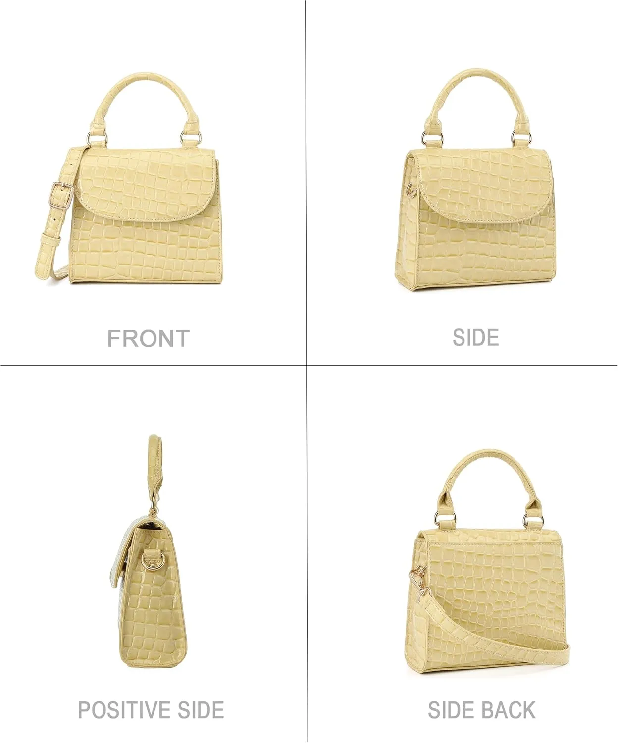 Mini Top Handle Bag for Women Faux Leather Small Crossbody Purse Girls Tote Handbags